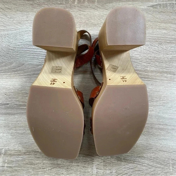 New Free People Mallory Clogs Wood Heel Sandal Shoes in Luggage Brown 11 - Picture 8 of 15